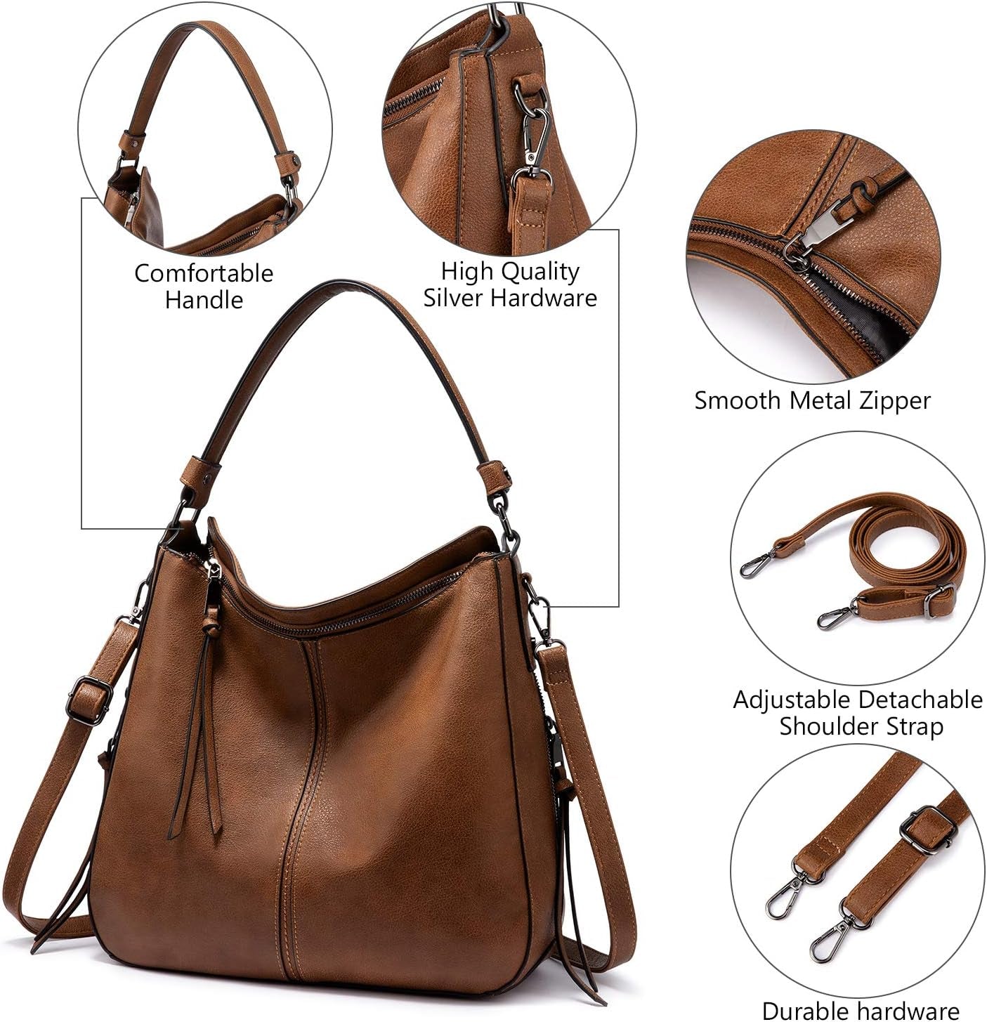 Hobo Handbags Bags Purses for Women Leather Purses and Handbags Pocketbooks Large Crossbody Shoulder Tote Bags