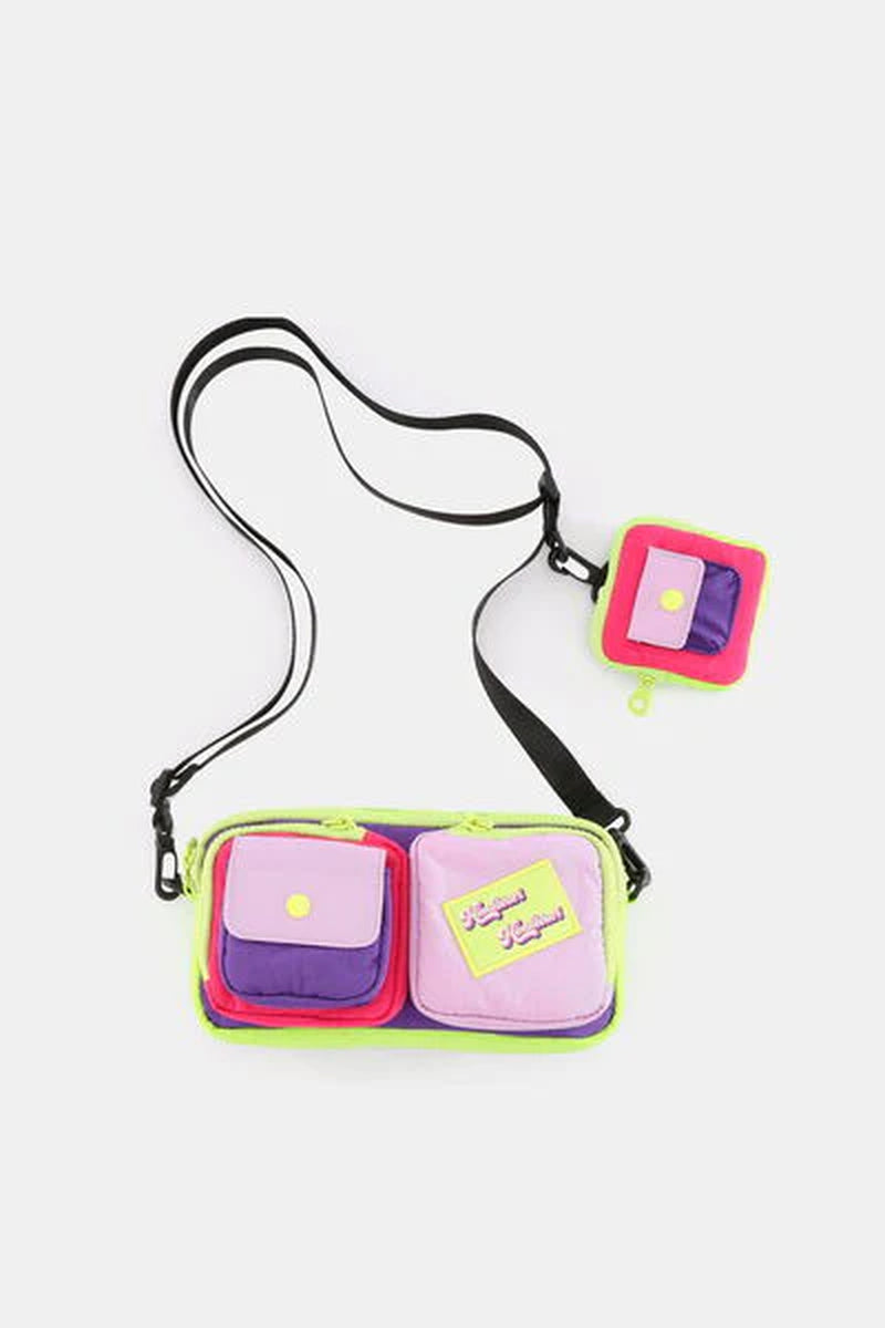 Himawari Removable Strap Nylon Crossbody Bag with Earpods Bag
