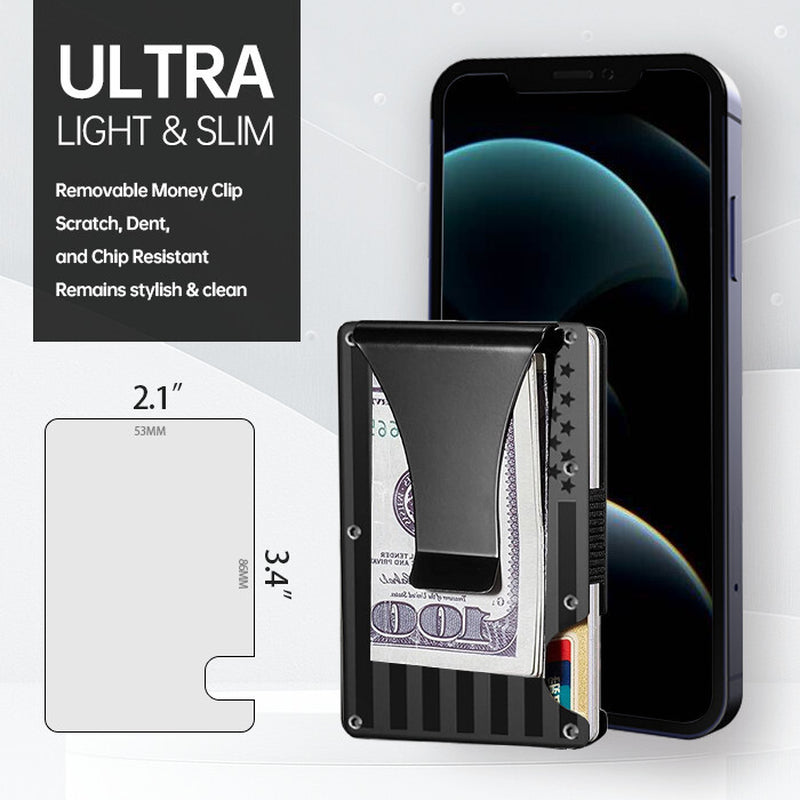 Minimalist Slim Wallet for Men, Credit Card Holder & Money Clip Wallet for Men