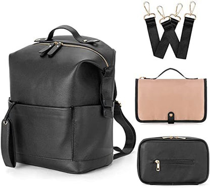 Mommy bag PU mommy bag large capacity mother and baby bag backpack