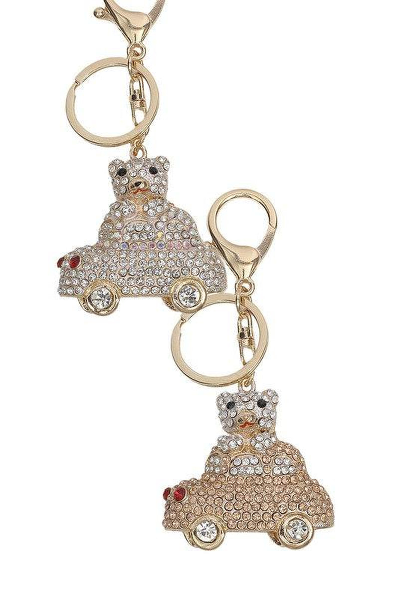 Sparkling Bear in Car Keychain