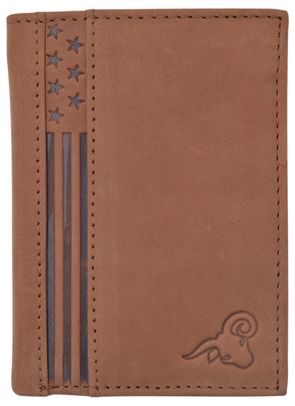 RFID Blocking Bifold USA Wallet for Men Leather Extra Capacity Mens Bifold Wallet W/ Vertical Design