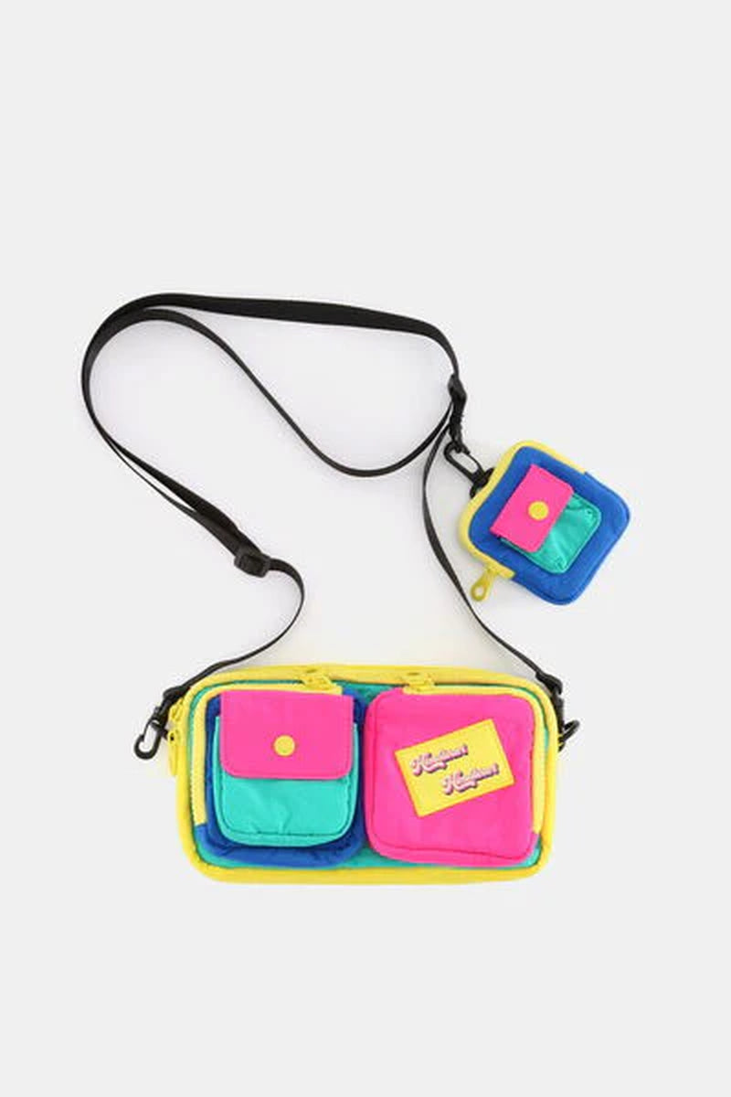 Himawari Removable Strap Nylon Crossbody Bag with Earpods Bag