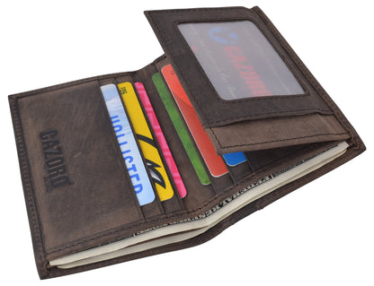 RFID Blocking Bifold USA Wallet for Men Leather Extra Capacity Mens Bifold Wallet W/ Vertical Design