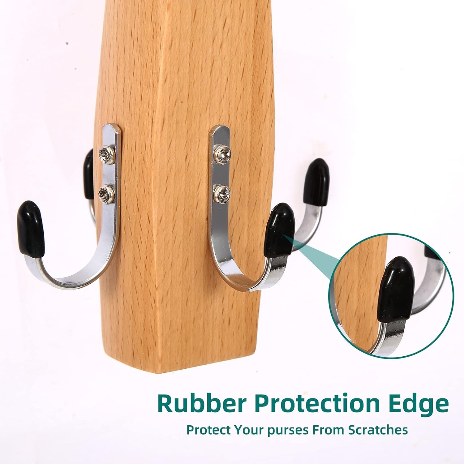 Purses Handbags Hangers, Wooden Purse Handbag Holder 2 Pack Wood Belt Hanger Belt Racks with 360° Swivel Hook Space Saving Hangers Bags Handbags Belt Storage Organizer