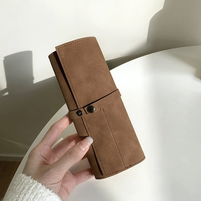 Wristband Storage Bag, Portable Korean-Style Matte PU Roll-Up Case for iWatch Watch Organizer Pouch