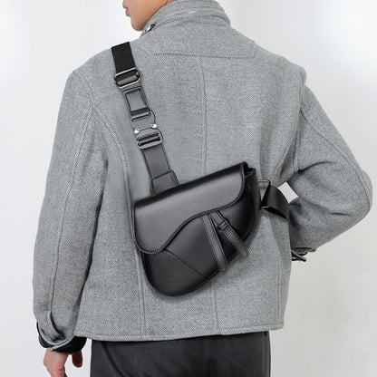 Shoulder bag saddle bag zipper diagonal cross bag men's bag