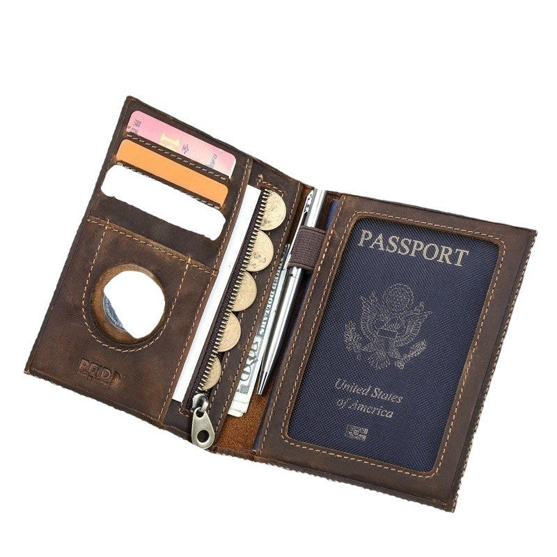 Anti theft document brushing bag Airtag travel passport bag