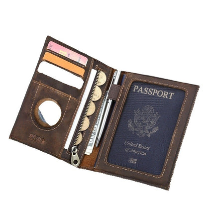Anti theft document brushing bag Airtag travel passport bag