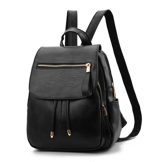 Soft leather backpack travel bag