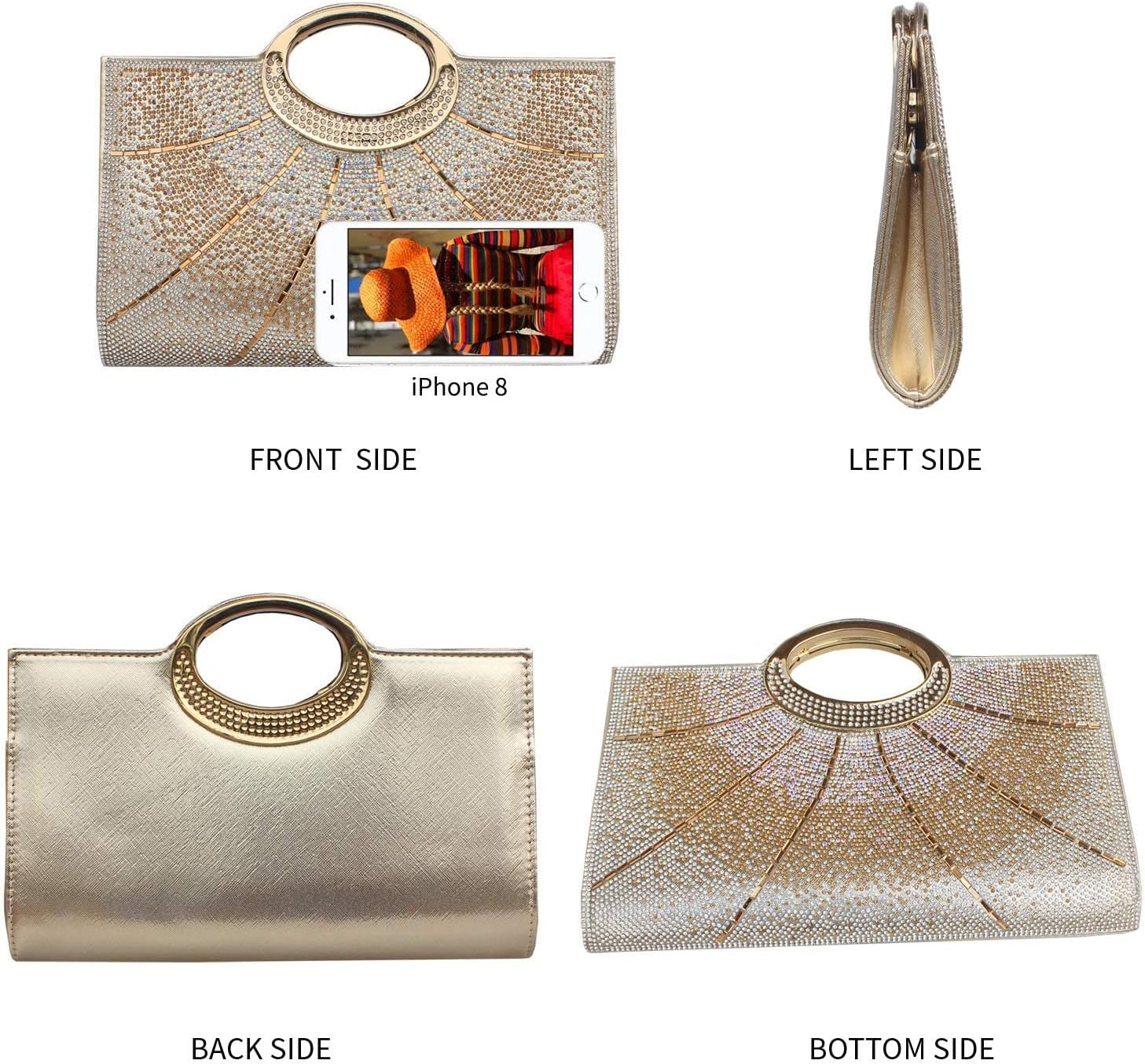 Clutch Purses for Women Rhinestone Evening Bag Wedding Party Cocktail Purses Handbags.
