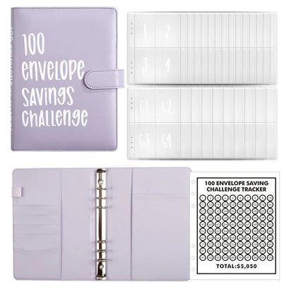 2024 Upgrade 100 Envelopes Saving Challenge Budget Binder, Money Saving Challenge Book, Desk Office Accessories, Saving Challenge Notebook, Waterproof Wallet, Storage Bag,Saving Tips,Desk Office Accessories, Budget Plan, Couple Gift