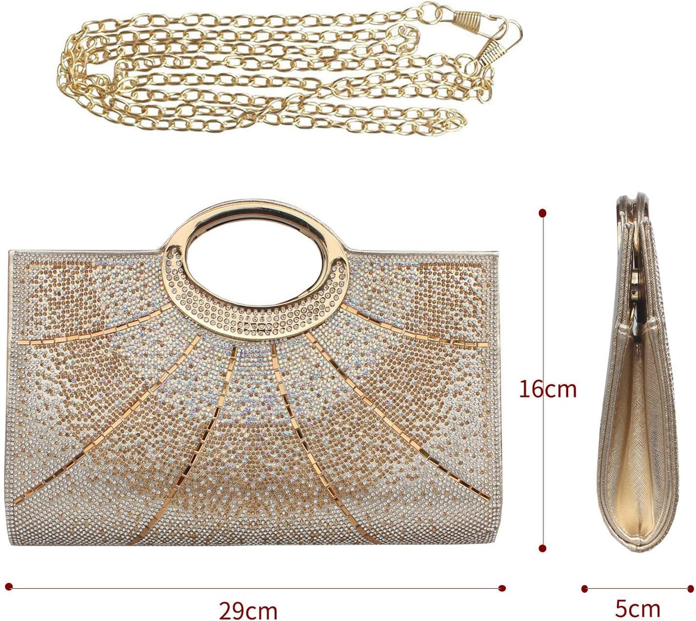 Clutch Purses for Women Rhinestone Evening Bag Wedding Party Cocktail Purses Handbags.