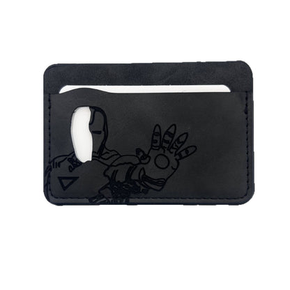 Men's Wallet Card Holder Multi-Card Slot Cross-border Hero Team Iron Man ID Character Cutout Compact Style