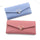 Long plain heart-shaped leather wallet with multiple card slots buckle wallet large capacity hand-held bag