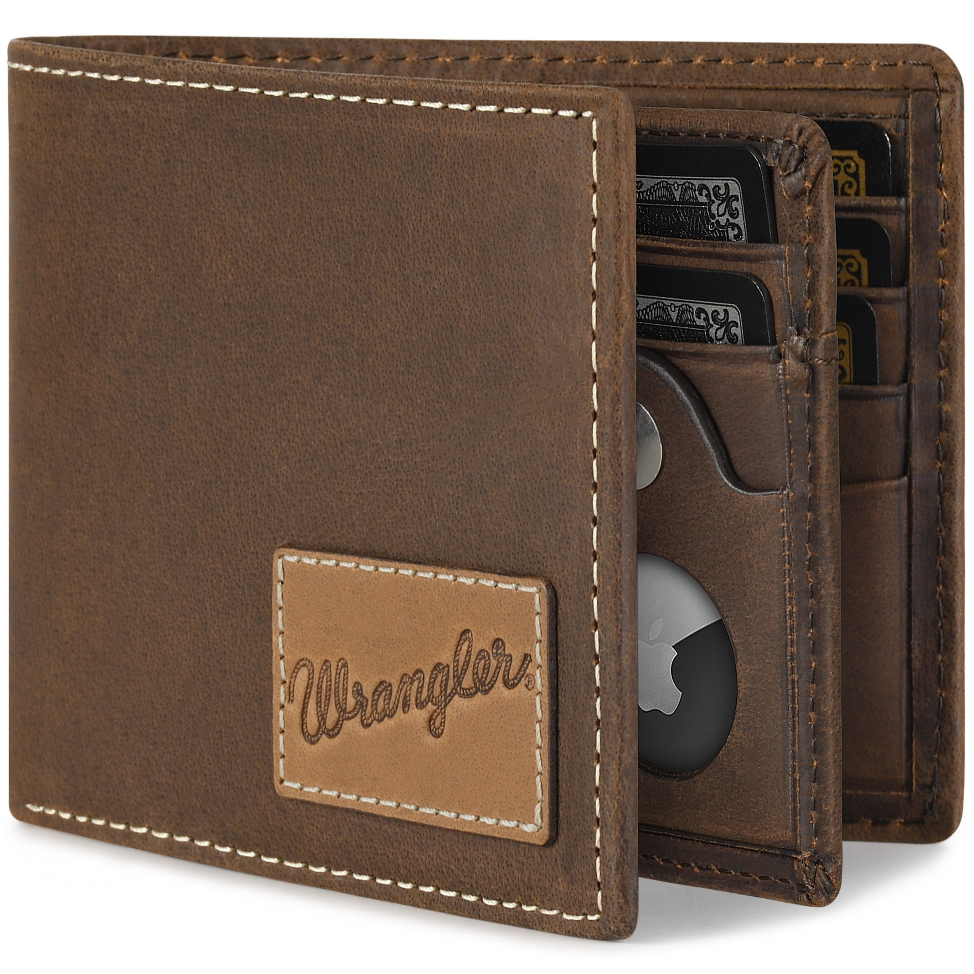 Men’S Bifold Wallet Genuine Leather, RFID Blocking, Casual Everyday 10-20 Cards Purse with Airtag Holder, Gift for Him