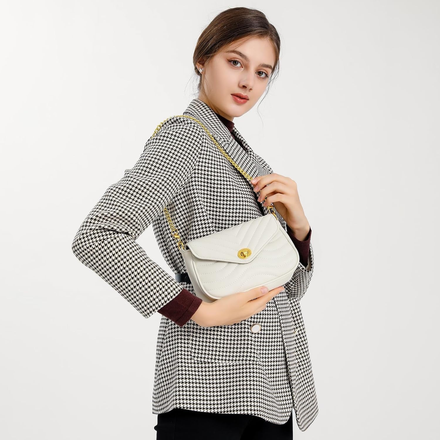 Quilted Crossbody Bags for Women Designer Shoulder Handbags Small Purse