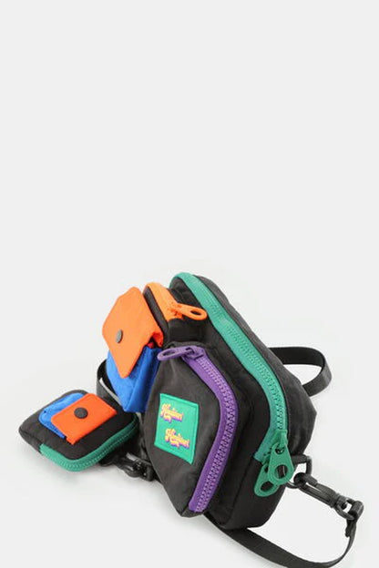 Himawari Removable Strap Nylon Crossbody Bag with Earpods Bag