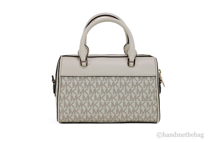 Michael Kors Travel XS Light Cream Signature PVC Duffle Crossbody Handbag