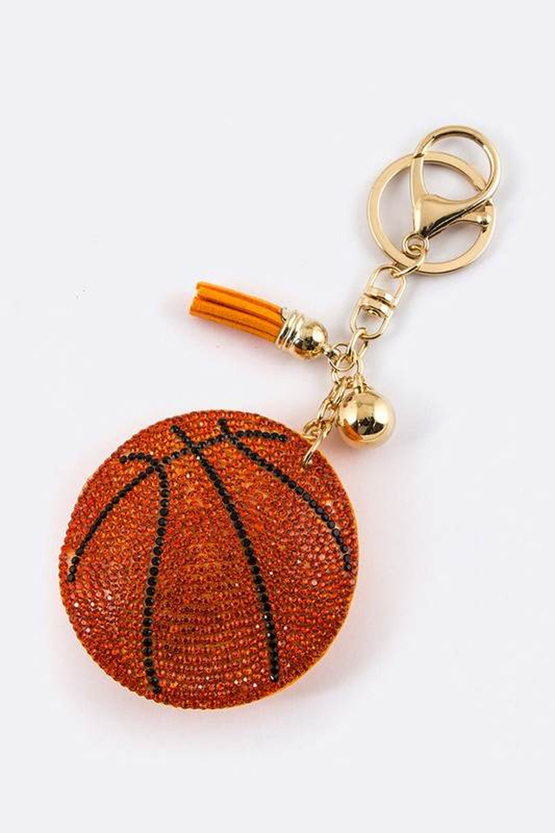 Crystal Basketball Key Charm