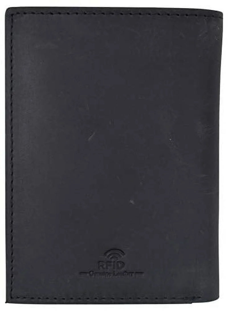 RFID Blocking Bifold USA Wallet for Men Leather Extra Capacity Mens Bifold Wallet W/ Vertical Design