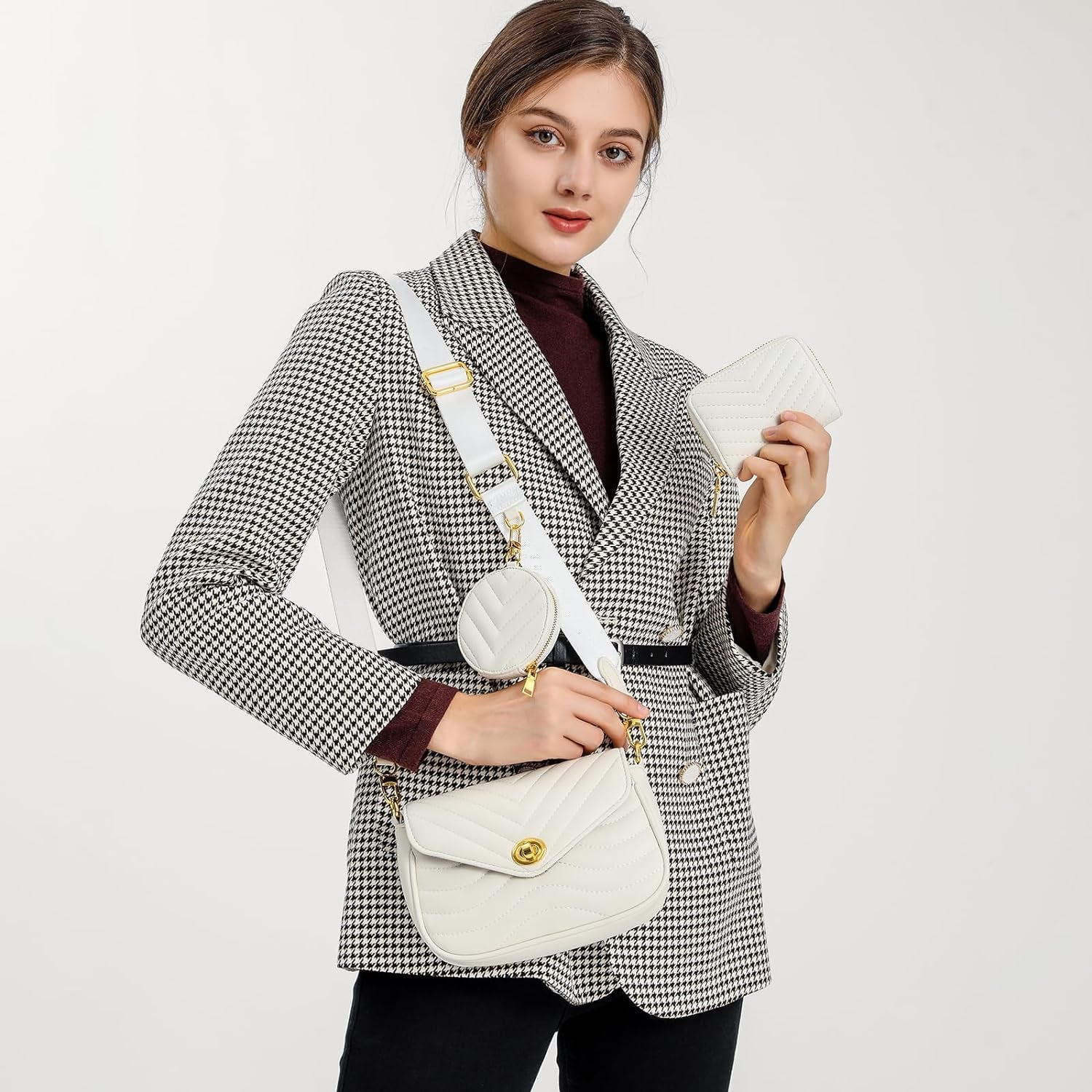 Quilted Crossbody Bags for Women Designer Shoulder Handbags Small Purse