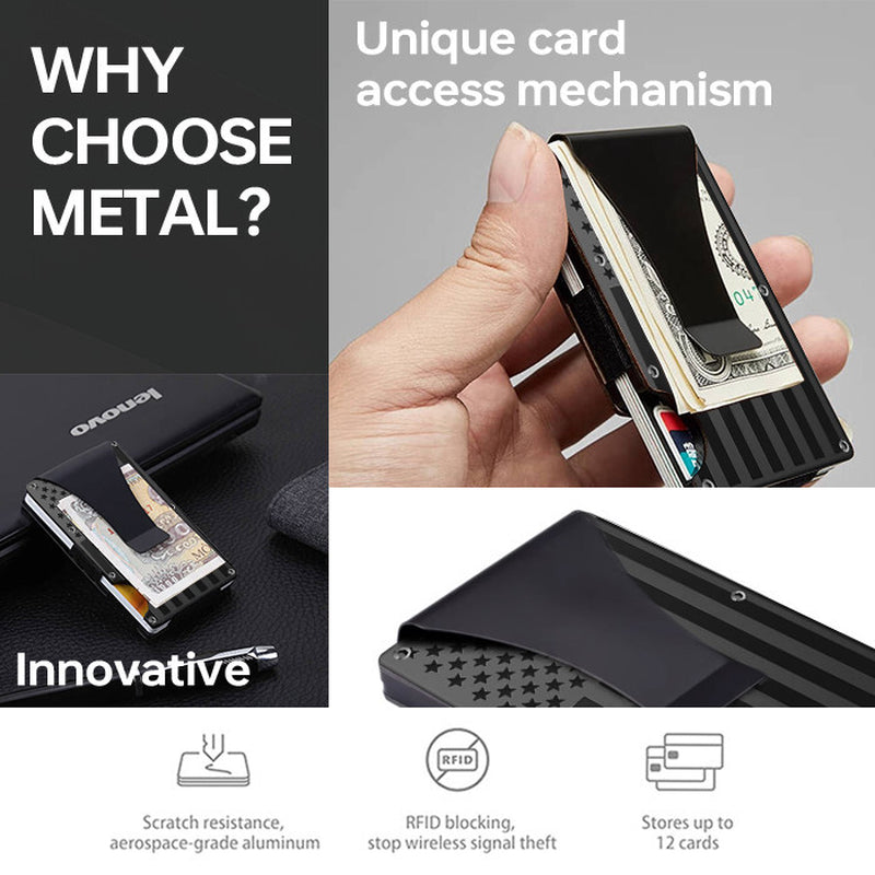 Minimalist Slim Wallet for Men, Credit Card Holder & Money Clip Wallet for Men