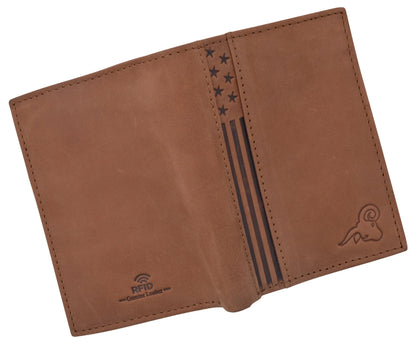 RFID Blocking Bifold USA Wallet for Men Leather Extra Capacity Mens Bifold Wallet W/ Vertical Design